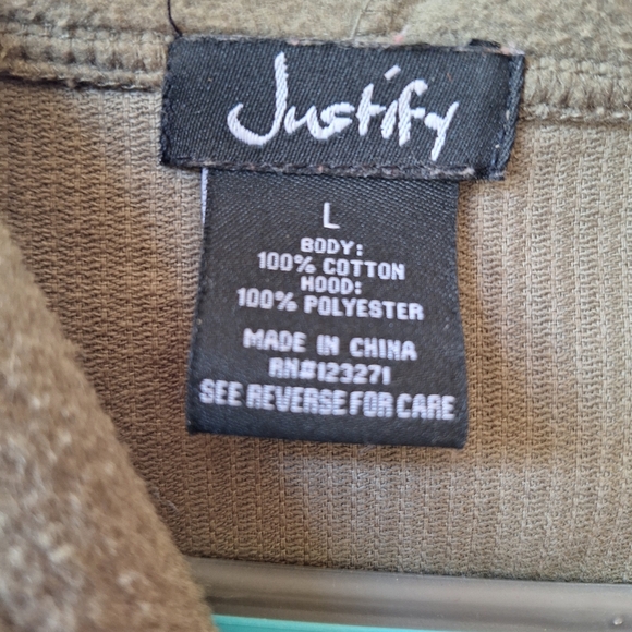 Justify corduroy shacket over shirt L - Picture 2 of 3